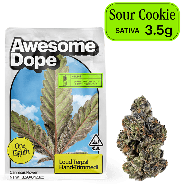 Awesome Dope Flower 3.5g Sativa Sour Cookie