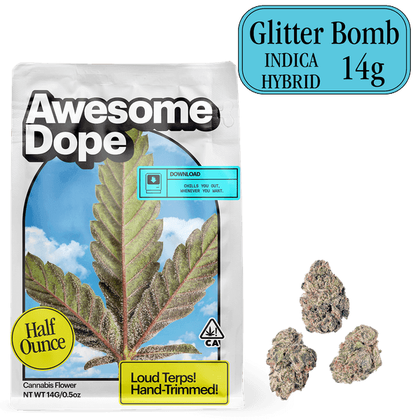 Awesome Dope Smalls Flower 14g Indica Hybrid Glitter Bomb