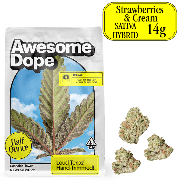 Awesome Dope Smalls Flower 14g Sativa Hybrid Strawberries & Cream