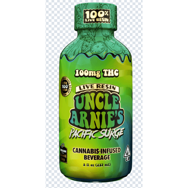 Uncle Arnie's Beverage 8oz 100% Live Resin Pacific Surge 100mg