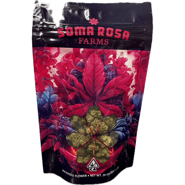 Soma Rosa Flower 28g Indica LA Pop Rocks x Purple Push Pop